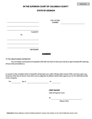 Georgia Civil Action Summons