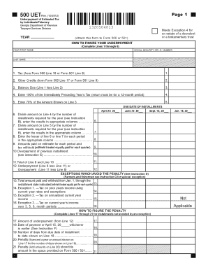 Georgia 500 UET Form