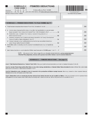 Schedule 2 Itemized Deductions Form 1040ME