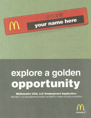 McDonald's USA LLC Employment Application