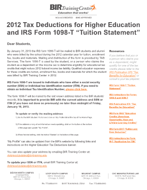IRS Form 1098-T Tuition Statement