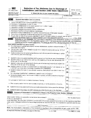 Fillable Online IRS Form 982 - Poverty Law Section Fax Email Print ...