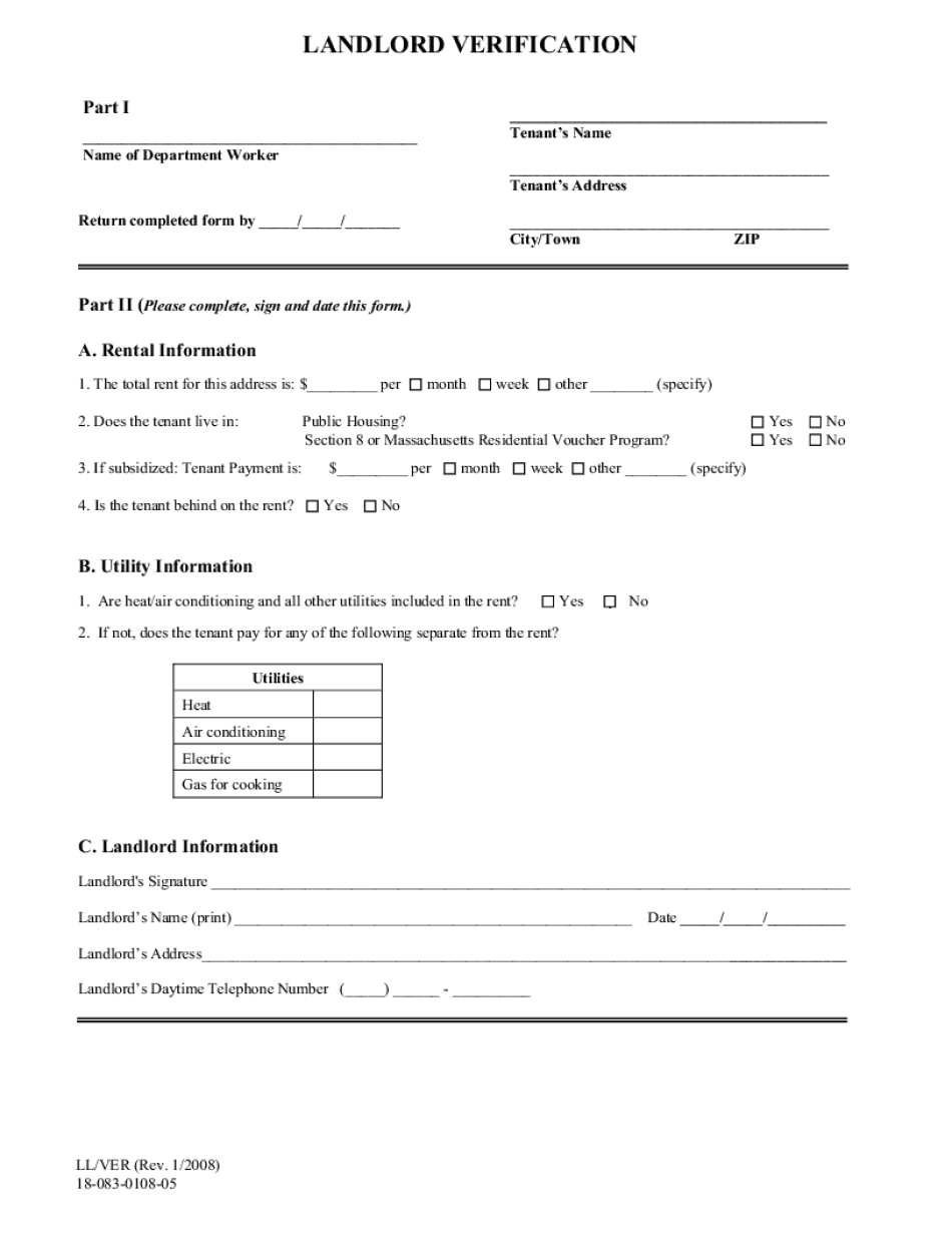 Landlord Verification Form