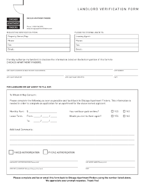 Rental verification form - apartment rental verification form