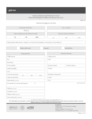 Formato de Registro de Derecho de Autor