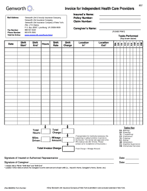 Genworth Long-Term Care Invoice