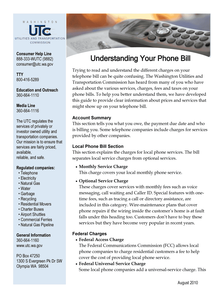 wa phone bill Preview on Page 1