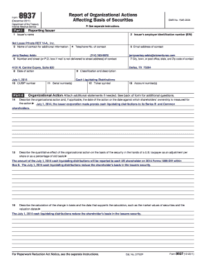 IRS Form 8937 Report