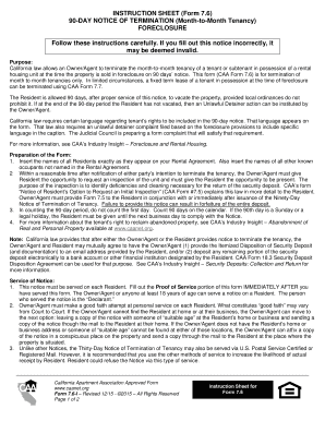 90-Day Notice of Termination for Month-to-Month Tenancy