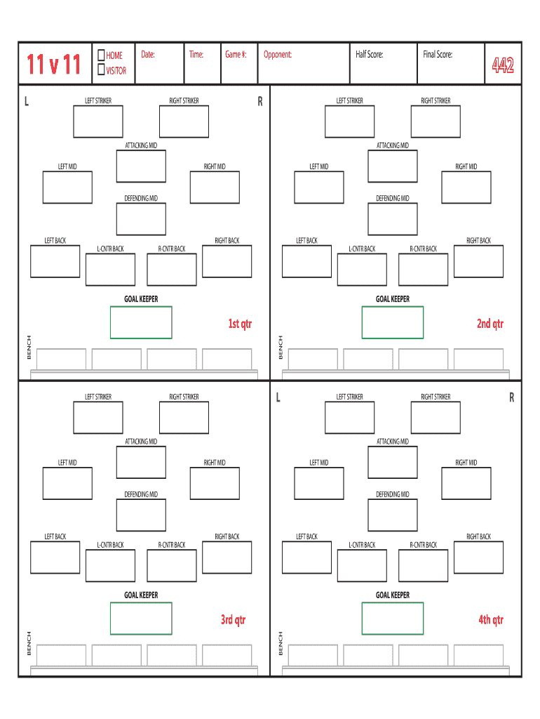 Soccer Lineup Template Excel
