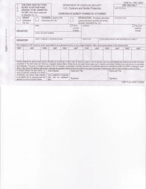 CBP Form 5297 Surety Grant