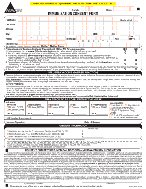 Influenza Vaccine Consent Form