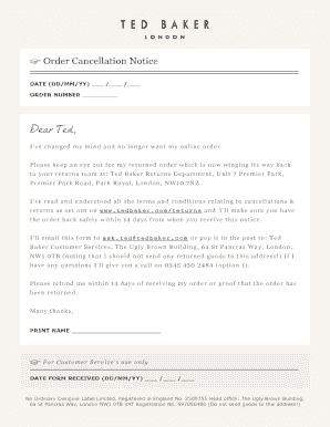 Order Cancellation Notice