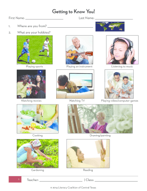 Getting to Know You Form