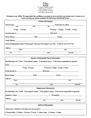 Dental Patient Information Form