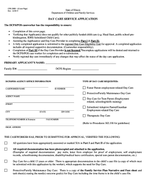 Illinois Day Care Service Application