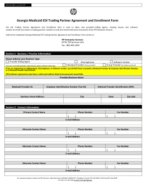 Georgia Medicaid EDI Trading Partner Agreement and Enrollment Form