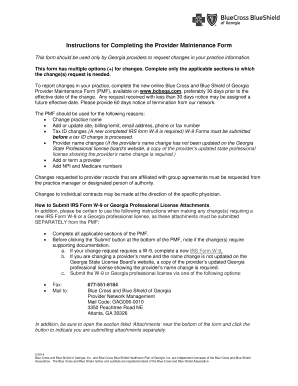 Georgia Provider Maintenance Form