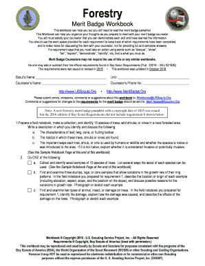 Forestry Merit Badge Workbook