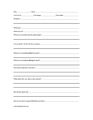 Anxiety Attack Log Form