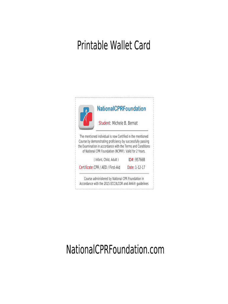 Fillable Online Printable Wallet Card Fax Email Print - pdfFiller