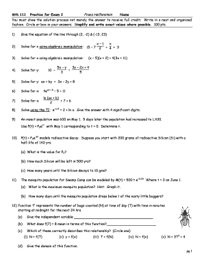 M251 Practice Midterm 1 Franz Helfenstein NAME