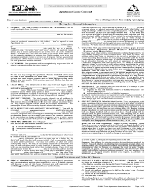 Texas Apartment Lease Contract