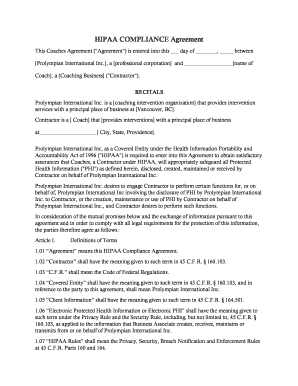 HIPAA COMPLIANCE Agreement