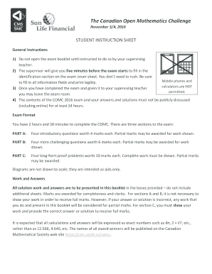 Canadian Open Mathematics Challenge 2016