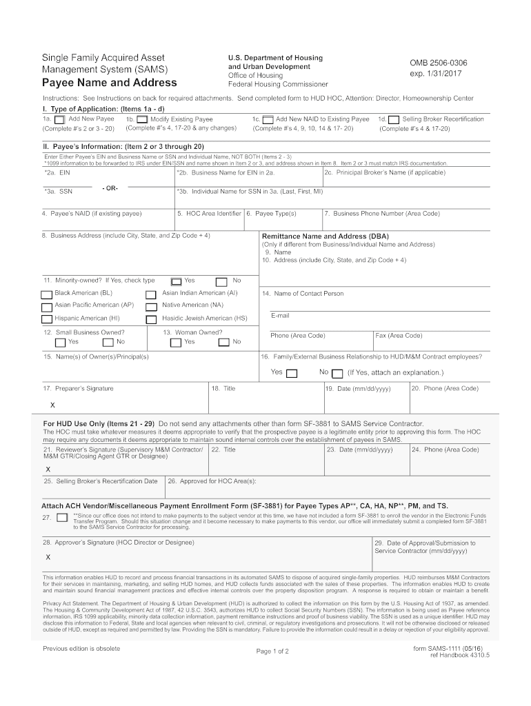 sams form fill Preview on Page 1