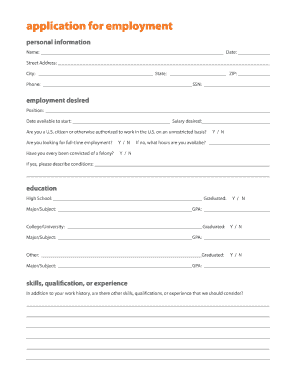 Employment Application Form
