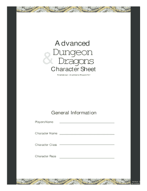 Dungeons & Dragons Character Sheet