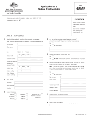 Medical Treatment Visa Application Form 48ME