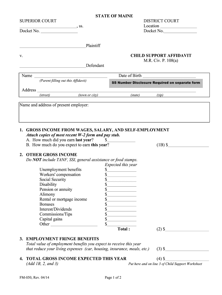 maine affidavit form Preview on Page 1