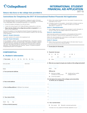 International Student Financial Aid Application