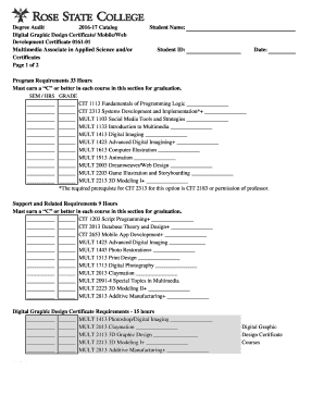 Degree Audit Form 2016-17