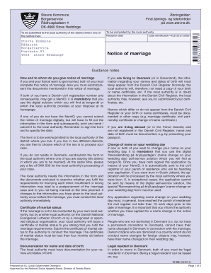 Denmark Notice of Marriage
