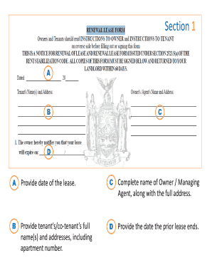 New York City Rent Stabilization Lease Form