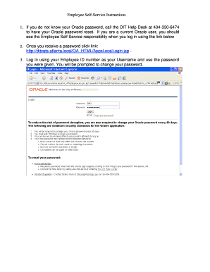 Employee Self-Service Instructions 1. If you do not know your Oracle ... - atlantaga