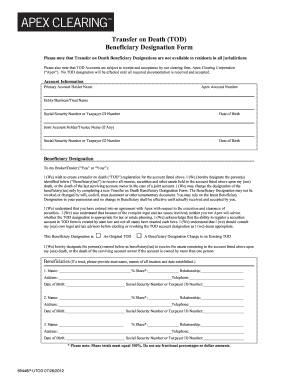 Fillable Online TOD - Transfer on Death.pdf Fax Email Print - pdfFiller