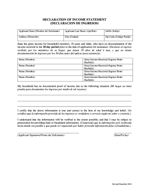 Declaración de Ingresos