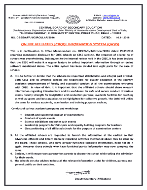 CBSE Affiliated School Information Form