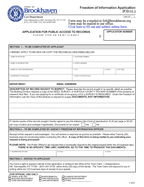 Freedom of Information Application
