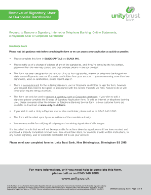 Signatory Removal Request Form