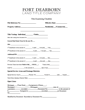 Title Examining Checklist