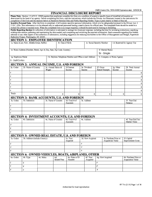Financial Disclosure Report SF 714