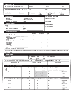 Member Enrollment and Change Form