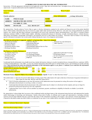 Authorization to Disclose Healthcare Information