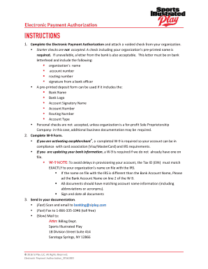 Electronic Payment Authorization Form