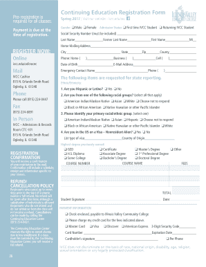 Continuing Education Registration Form